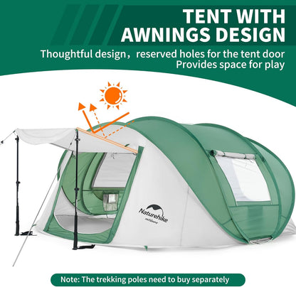 3-4 Person Pop up Tent, Easy Setup Instant Tent, Pop up Tent for Camping, Hiking